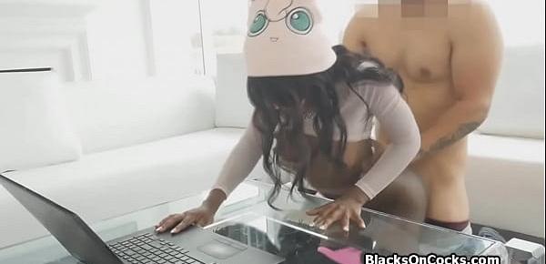  Let me fuck your black pussy while you study